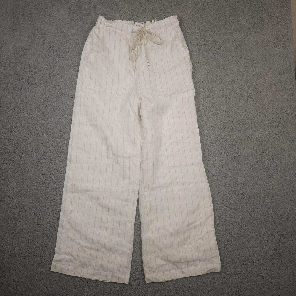 Mod Ref Pants‎ Womens Small Barrel Leg Pull On 100% Linen